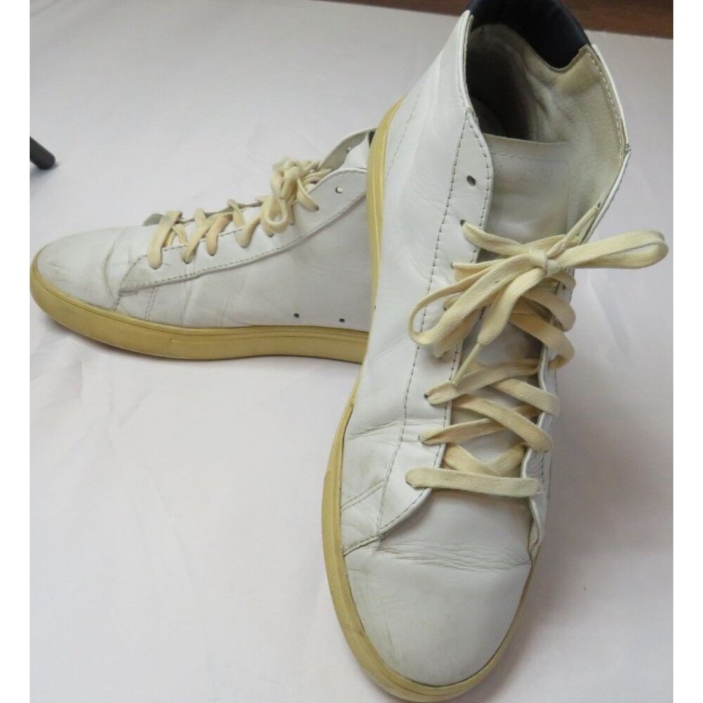 CLAE Bradley Essentials Triple White Leather Sneakers Men's Size 10.5US High Top